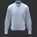 Classic White Long Sleeve Shirt With Button Front And Chest Pocket Design
