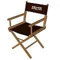 Director's Chair With Wooden Frame Black Seat Armrests And Folding Design
