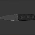 Sharp Folding Knife With Two Circular Holes On Handle And Metal Reflective Surface
