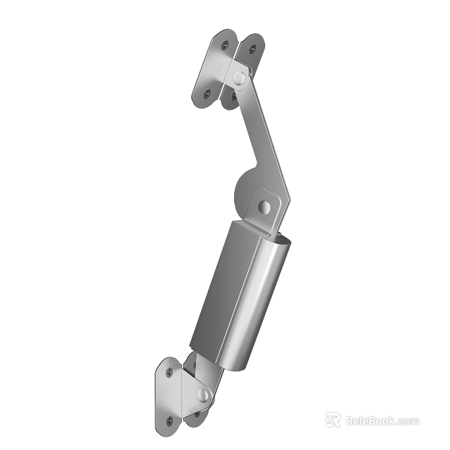 High Quality Silver Metal Adjustable Hinge Bracket with Connecting Structure for Furniture 3d model 
