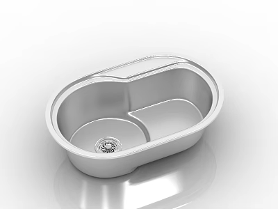 Modern Stainless Steel Kitchen Sink With Double Bowl And Sleek Surface Design 3d model