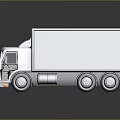 White 3D Truck Model With Reflective Surface On Dark Background 3d model