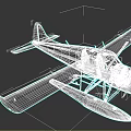 Detailed Yellow Seaplane Model with Floats Wings and SOTOORAN Markings