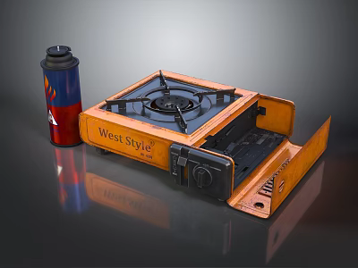 West Style Single Burner Gas Stove Portable Kitchen Appliance for Home Cooking Use 3d model