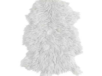White Fluffy Shaped Rug Modern Living Room Soft Plush Decorative Comfortable Carpet 3d model