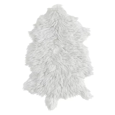 White Fluffy Shaped Rug Modern Living Room Soft Plush Decorative Comfortable Carpet 3d model