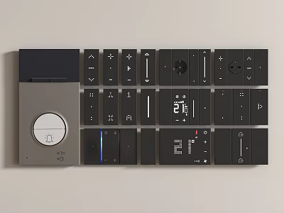 Stylish Modern Switch Panels With Multiple Control Buttons And Functional Design 3d model
