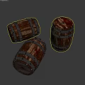 Rustic Wooden Barrels Designed For Storing Traditional Food Items Vintage Style