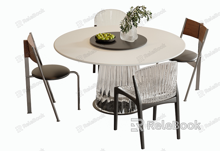 Modern Dining Table and Chair Combination Round Dining Table Dining Chair Single Chair model