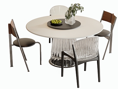 Modern Dining Table and Chair Combination Round Dining Table Dining Chair Single Chair model