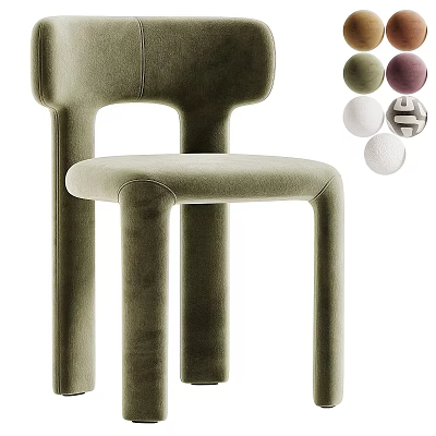 Modern Green Velvet Single Chair With Stylish Design And Color Options 3d model