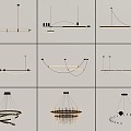 Modern chandelier combination 3d model