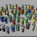 Various Colorful Canned Drinks With Different Types And Brands Arranged Together