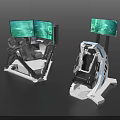 Multi Screen Amusement Simulator Equipment With Mechanical Arm And Virtual Environment Seat 3d model