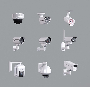 Modern camera security monitoring equipment spherical monitoring probe 3d model