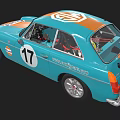 Vintage Gulf Racing Car With Blue Orange Livery Number 17 Coupé Design