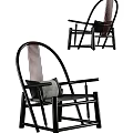 Modern Leisure Chair Featuring Black Frame Woven Backrest And Soft Gray Cushion