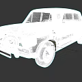 Vintage Light Yellow Sedan Car With Chrome Bumper Round Headlights And Red Interior