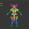 Mythical Plant Based Creature Character With Green Hair Antler Like Horns And Leafy Armor Details
