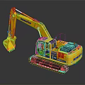 Yellow Komatsu PC 210 Excavator With Heavy Duty Tracks And Front Bucket