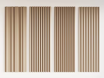 Grille wall panel, clapboard, Great Wall modeling board, wood veneer 3d model