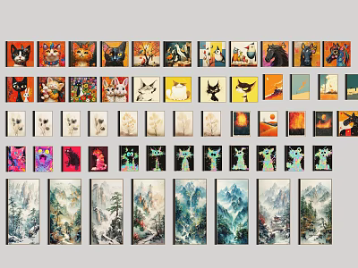 Colorful Animal Paintings Collection With Various Artistic Styles And Themes 3d model