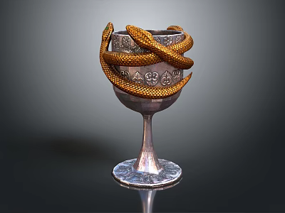 Antique Wine Glass Wine Glass Old Wine Glass Old Wine Glass Classical Wine Glass Copper Wine Glass Silver Glass 3d model