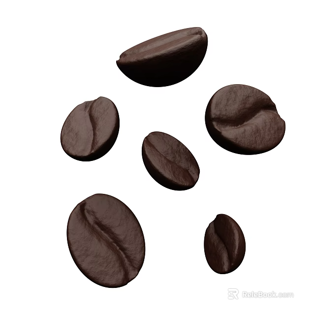 Fresh Roasted Coffee Beans Whole Premium Natural Aromatic Food Ingredient 3d model 