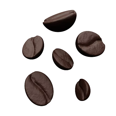 Fresh Roasted Coffee Beans Whole Premium Natural Aromatic Food Ingredient 3d model