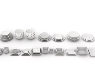 Modern Tableware Kitchen Supplies Plate Bowl 3d model