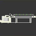 Industrial Processing Machine With Green Conveyor Belt And Multiple Workstations