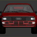 Red Audi Classic Sports Car With Black Wheels Black Interior And Reflective Surface