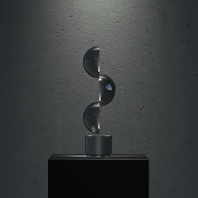 Modern Decorative Ornament Set With Spiral Design Black Base And Curved Pieces 3d model Modern Decorative Ornament Set With Spiral Design Black Base And Curved Pieces 3d model