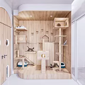 Light Wood Cat Furniture Tree With Multiple Platforms Houses And Scratching Posts