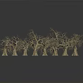 Multiple Dry Tree Models With Intricate Branch Structures And Natural Shapes