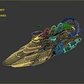 Futuristic Sci Fi Spaceship With Detailed Mechanical Structures And Glowing Accents