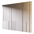 Modern Wall Interior Design With Vertical Stripes And Sleek Panel Details 3d model