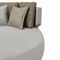 Round Light Gray Outdoor Sofa With Comfortable Light Gray And Dark Brown Cushions 3d model