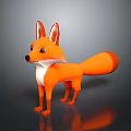 Animated Cartoon Fox Character 3D Model With Orange White Fur Standing Pose 3d model