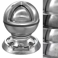 Metallic Silver Decorative Ornament Set Featuring Spherical Design Shiny Smooth Surface And Sturdy Base