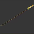 Sharp Metallic Sword With Golden Handle Black Blade And Exquisite Design