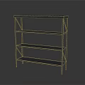 Sturdy Metal Storage Shelf With Four Tiered Shelves And Industrial Design