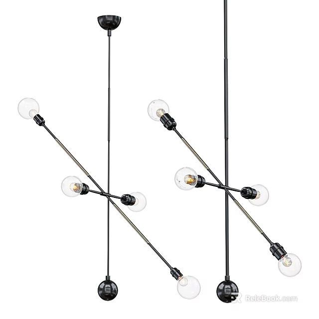 Modern Ceiling Light With Multiple Bulbs And Metal Arms 3d model