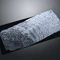 Gray Textured Rectangular Decorative Panel With Wavy Surface And Black Base 3d model