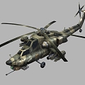 Helicopter Mi28NE Helicopter Attack Helicopter Gunship Low Face Number Low Model Simple Model Game Sub-era Film and Television Level Super Realism 3d model