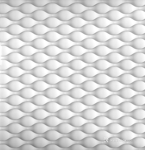 White Wavy Pattern Modern Wall Decor For Contemporary Interior Wall Surface 3d model 