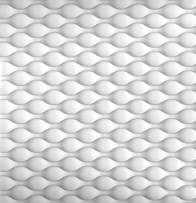 White Wavy Pattern Modern Wall Decor For Contemporary Interior Wall Surface 3d model