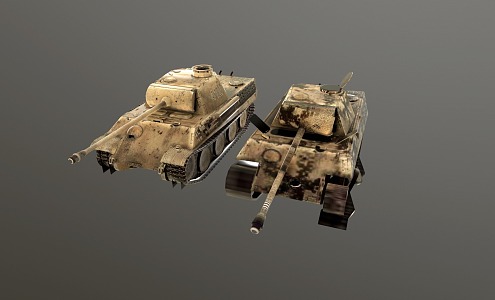 Tank armored vehicle damage before damage after target damage war damage weapons 3d model