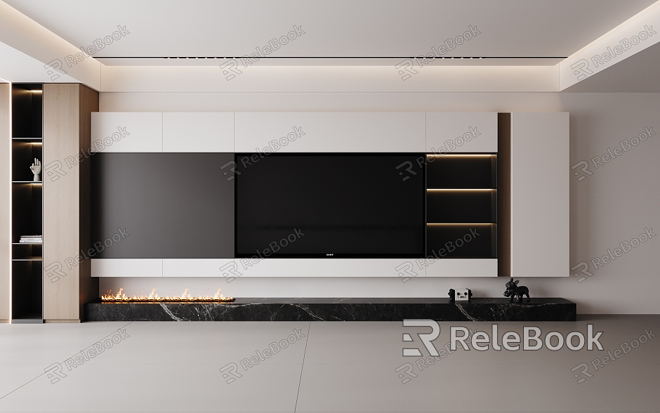 Italian TV background wall Modern TV wall model