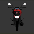Red And Black Modern Sporty Motorcycle With Gold Alloy Wheels And Black Seat